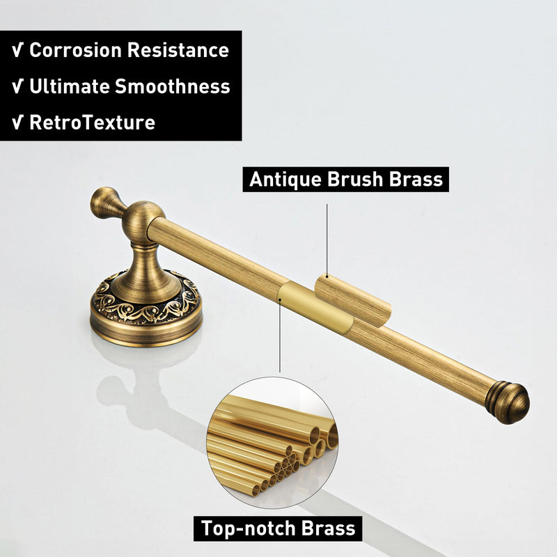 Antique Toilet Paper Holder Hand Towel Holder 2 Pieces Set Bathroom Hardware Towel Ring Tissue Roll Holder Toilet Tissue Holder Antique Bathroom Accessories Set Wall Mount Stainless Steel Antique B