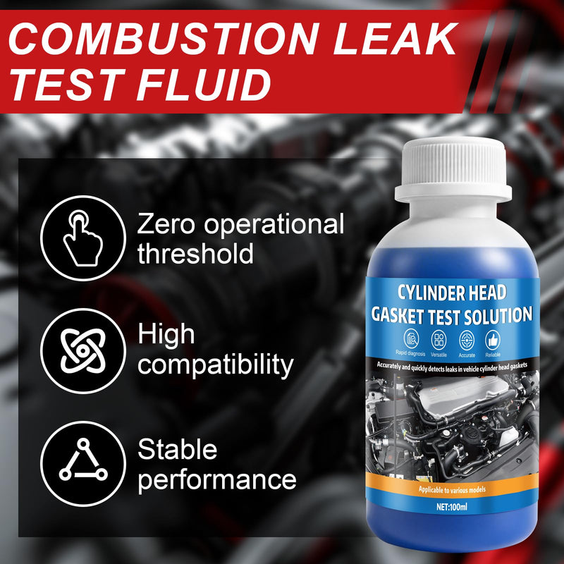 JAOJAO Head Gasket Tester Kit, Combustion Leak Tester with Universal Radiator Adapter Non-Destructive Fast Engine Diagnostic Tool for Cars Trucks Suvs, 100ML Blue