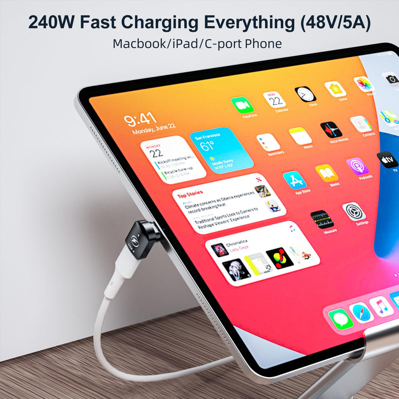 HanCenDa 240W Magnetic USB C Adapter 2Pack, USB C Magnetic Adapter 24Pin, Fast Charge USB4 40Gbps Data Transfer 8K 60Hz Video for Thunderbolt 3/4,MacBook Pro/Air/ROG Ally/Steam Deck/PS5 PSVR2