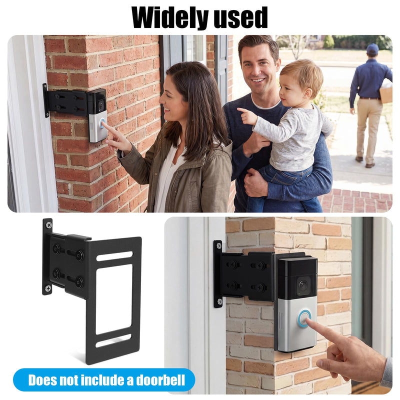 Novabright Aluminum Adjustable Doorbell Extender Compatible with Ring (2nd Generation) Brick Mount Extension Doorbell Mount Quality Aluminum Material for Brick Wall Visibility and Angle (1.5–4 Inch) 1.5–4 Inch