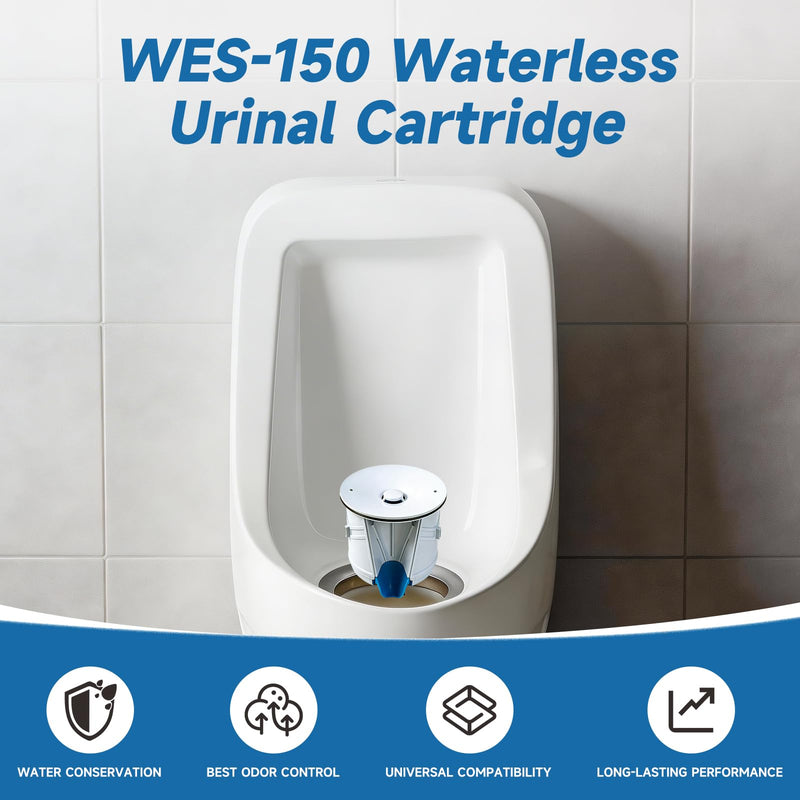 WES-150 WaterFree Urinal Cartridge Compatible with All Sloan Waterfree Urinals WES-150 Waterless Urinal Cartridge Replacement replace Falcon FWFC, Includes Cartridge, Wrench Key, Disposable gloves