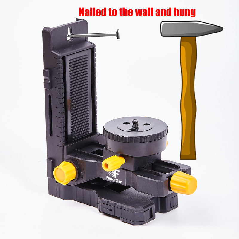 laser level accessory kit 360 ° base, upgraded base stability bracket, with 5/8-inch threaded interface, multifunctional magnetic rotating base with tilt angle adjustment and adjustable clamp