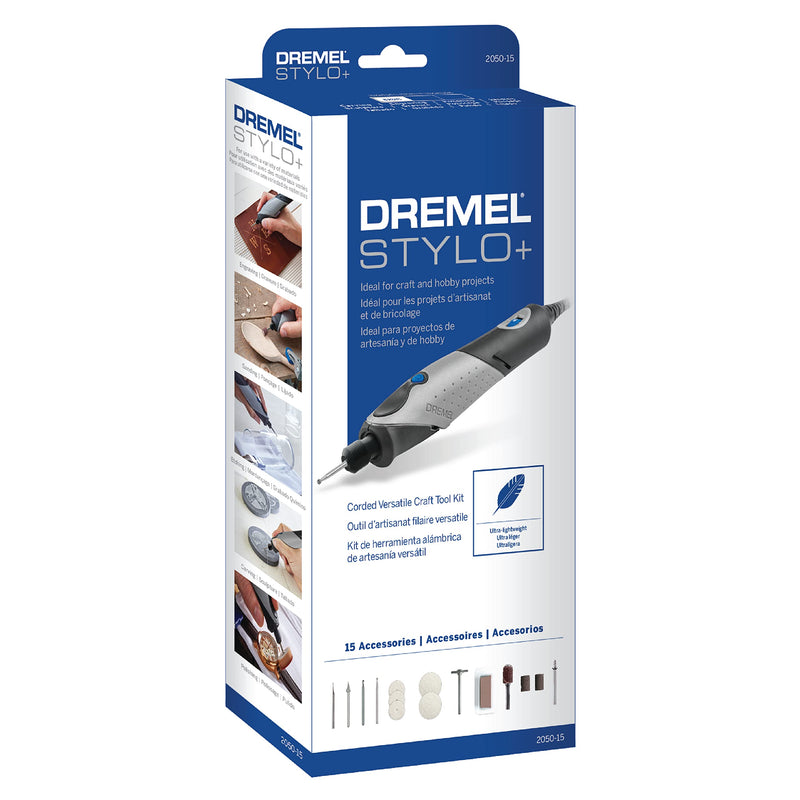 Dremel Stylo+ Craft Rotary Tool Kit with 15 Accessories - Engraving Pen for Wood Carving, Glass Etching, and Jewelry Making (2050-15) Original Kit 15-Piece Kit