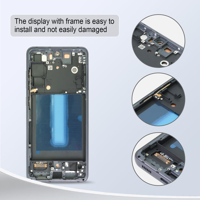 for Samsung Galaxy S21 FE Screen Replacement S21 FE 5G SM-G990U G990W G990B G990E Incell Screen Replacement LCD Display digitizer Touch Screen Assembly with Tools (Black with Frame)