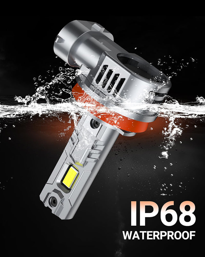 [AUSTRALIA] - SEALIGHT H11 H8 H9 H16 Fog Bulbs, 1:1 OEM Design 50,000LM with 14000RPM Fan H11 Light Bulbs, 6500K Cool White, Non-polarity, Pack of 2