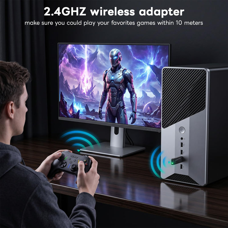 Sehawei Wireless Controller for Xbox One/Xbox One S,PC,Macro & Turbo | 2.4 GHz Wireless Controller Plug and Play, Compatible with Xbox One/Xbox One S/Xbox One X/Xbox series S/Xbox Series X/PC