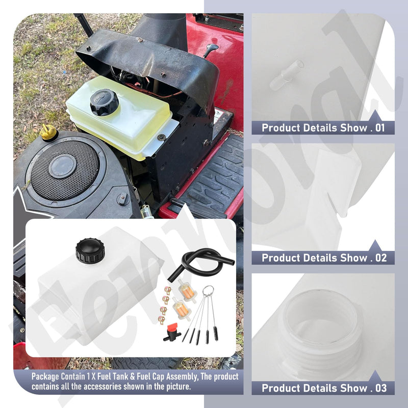 532184900 184900 Fuel Tank & Fuel Cap for Poulan Craftsman Husqvarna Roper, Sears Weed Eater Fits DYT4000 PP1238 T1000 LT2000 Lawn Mower Replaces 109202X, 532109202, 105738X