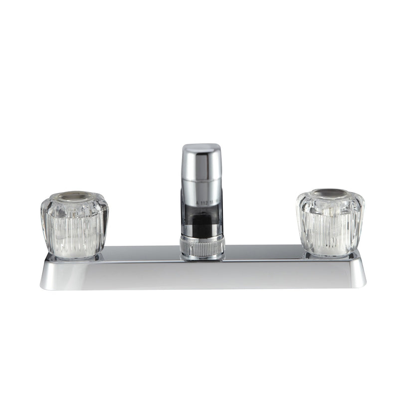 Dura Faucet DF-PK600A-CP RV Kitchen Sink Faucet with Crystal Acrylic Knobs (Chrome) Chrome Polished