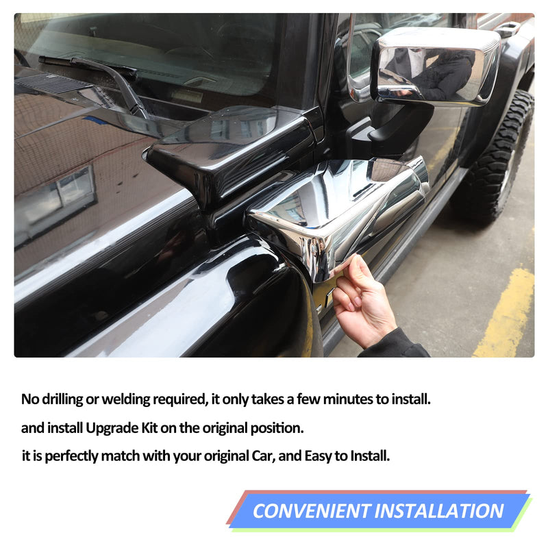 Hood Side Air Intake Vent Cover Compatible with Hummer H3 2005-2009 Accessories Front Hood Side Air Intake Decor Hood Vents Cover Moulding Bezel Engine Hood Cover ABS (Chrome) Chrome
