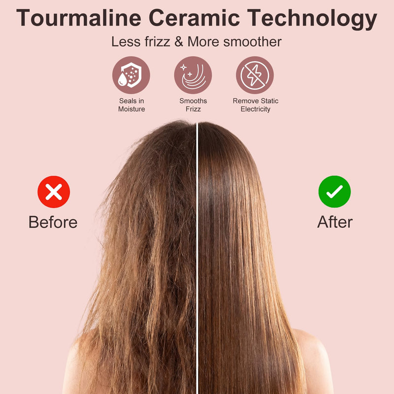 Hot Comb for Wigs & Afro Hair, Ceramic Heated Straightening Brush | with 14 Heat Settings, Anti-Scald, Auto Shut Off, Dual Voltage Travel Hair Straightener for Black Women Styling