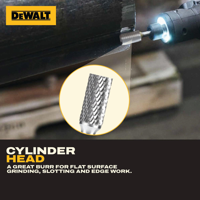 10 Pack DEWALT Tungsten Carbide Burrs Size 3MM with 1/8" Shank for Tough Metalworking (DXCBTJ3MM)