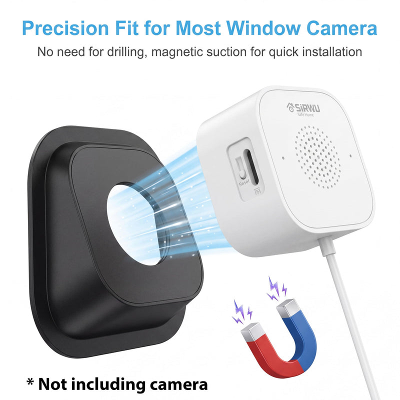 2 Pack Angled Window Camera Mount, 18° Angle Adapter for Most Magnetic Window Security Cameras Viewing Through Glass, Adhesive Glass Mount, 30mm Lens Opening