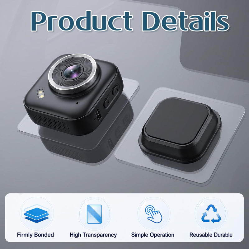 Round Double Sided Adhesive Pads and Electrostatic Stickers for Dash Cam Mount, Car Windshield
