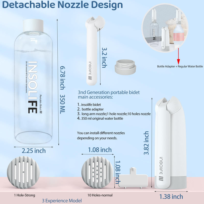 Insolife Portable Bidet|High Pressure Travel Bidet Electric Portable Bidet for Women Men Cleaning | Travel Bidet Portable