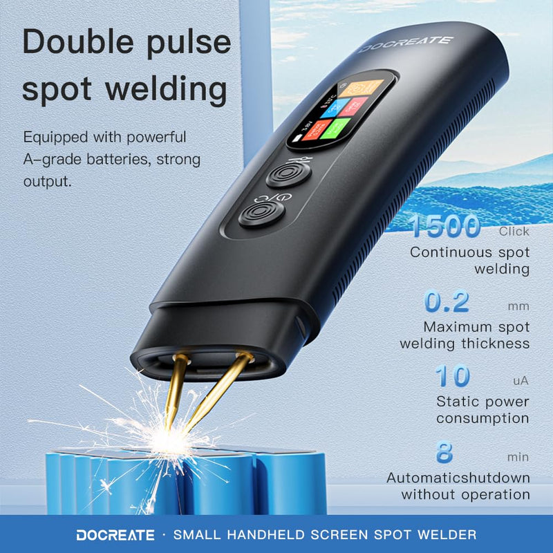 Battery Spot Welder, Handheld Spot Welder 99 Gear Adjustable, Portable Mini Spot Welder for Diy 18650 Battery, Iron, Automatic and Manual Mode, Spot Welding Machine Plated Nickel Sheets 0.1-0.2mm LCD Spot Welder-798