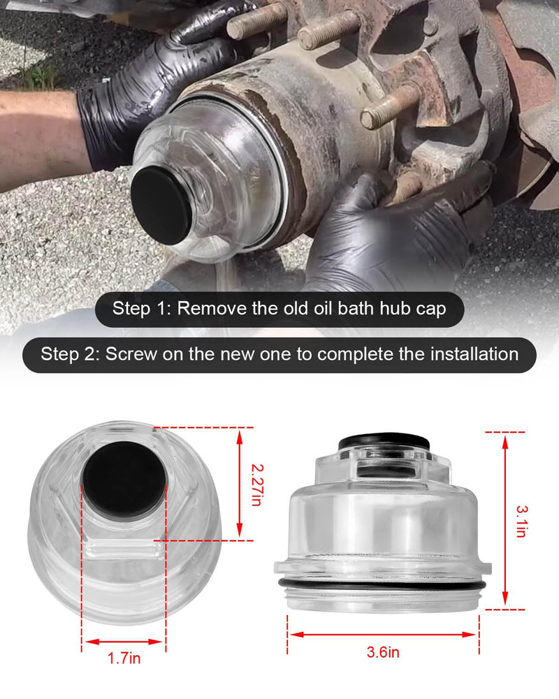 2 Pcs Hub Oil Cap Kit 3 3/4" Threads Diameter Fits for AL-KO and Hayes axles 10K-16K, Essential Oil Cap Replace K71-859-00 K568220 with Oil Ring and Rubber Plug 2 Pcs
