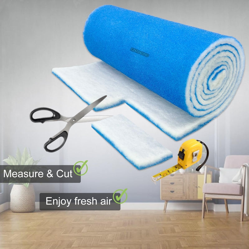 Premium Air Vent Polyester Filter Roll MERV 8 HVAC Furnace Filters Cut to Fit for Floor Registers, RV, AC, Ceiling, Grilles and Wall HVAC Furnace Vents (16" x 90") 16" x 90"