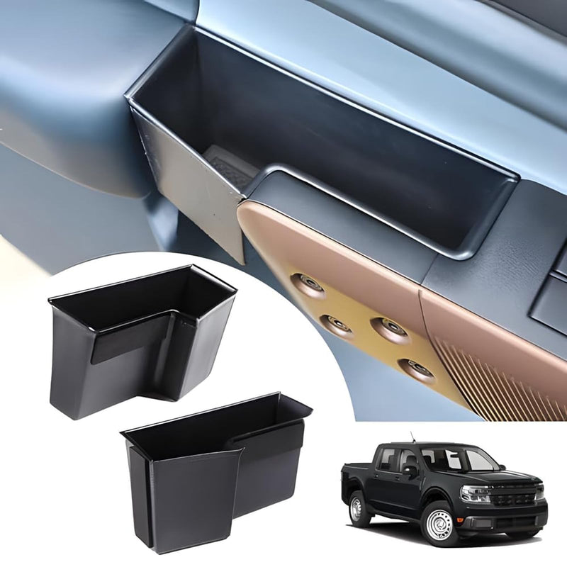 Car Door Side Storage Box for 2022 2023 2024 2025 Ford Maverick Accessories, Door Side Armrest Phone Pocket Organizer Insert Glove Pallet 2PCS black