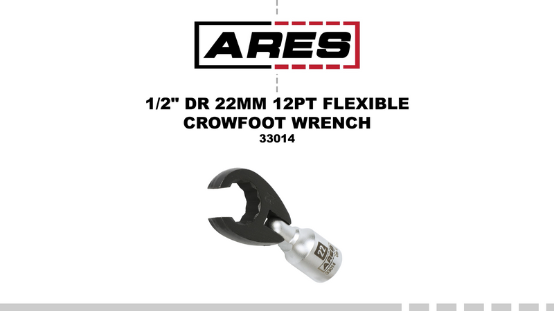 ARES 33014 1/2-In Drive Flexible Crowfoot O2 Sensor Wrench - 22mm 12pt 1/2-Inch Drive Flexible Crowfoot Wrench