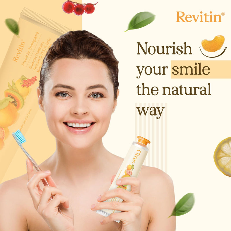 Revitin Toothpaste | Fluoride-Free Prebiotic Citrus Tooth Gel | No SLS, Gluten Free, Dye Free, GMO Free, No Sweeteners | Non-Toxic, Kid Approved, Pack of 3 3.4 Ounce (Pack of 3)