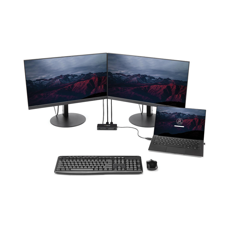 StarTech USB-A DisplayLink Dual 4K 60Hz DP Mini Dock, GbE, TAA (USBA2DPGB) | USB 3.0 mini docking station, DisplayLink, Gigabit Ethernet port, 1ft 30cm cable, Laptop adapter, Portable