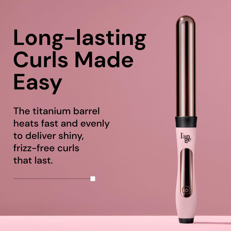L'ANGE HAIR Le Curl Titanium Curling Wand - Professional Curling Iron for All Hair Types - Clip Free Hair Curler - Best Hair Waver for Relaxed Curls & Beach Waves - Blush 1” (25MM).