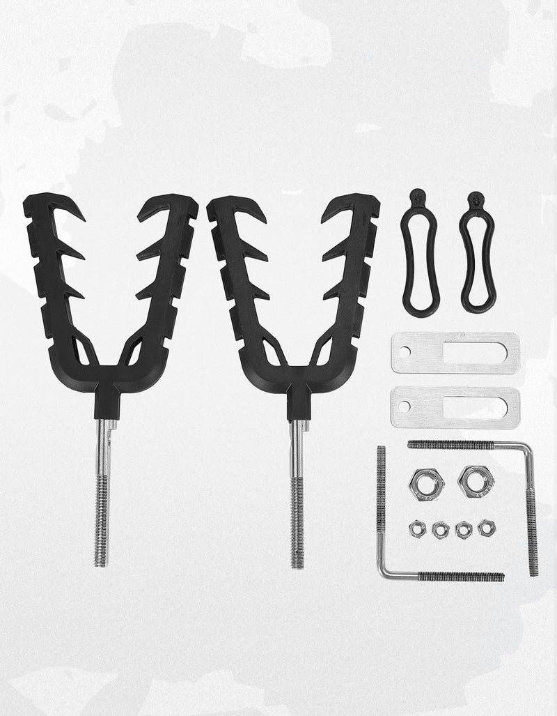 KEMIMOTO ATV Tool Mount, Tools Holder for 0.79 in - 1.97 in Square Tube, Tool Holder Rack with Rubber Straps Compatible with ATV UTV Flat Cargo Rack