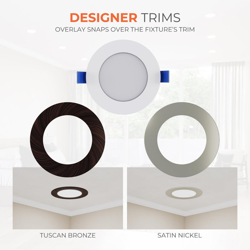 HALO HLB 4 inch LED Recessed Ceiling Light Canless Dimmable with Selectable Lumens and Selectable Color 27/30/35/40/5000K Wet Location Airtight Ultra Slim Indoor Outdoor with 2 Trims HLB4LSFS5-2TR Selectable 700/850/1000 Lumens