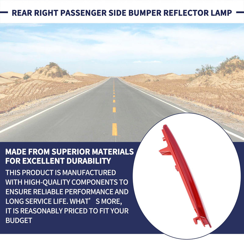 Rear Right Passenger Side Bumper Reflector Lamp 33505-STX-A11 Compatible with Acura MDX 2010 2011 2012 2013 Right Side
