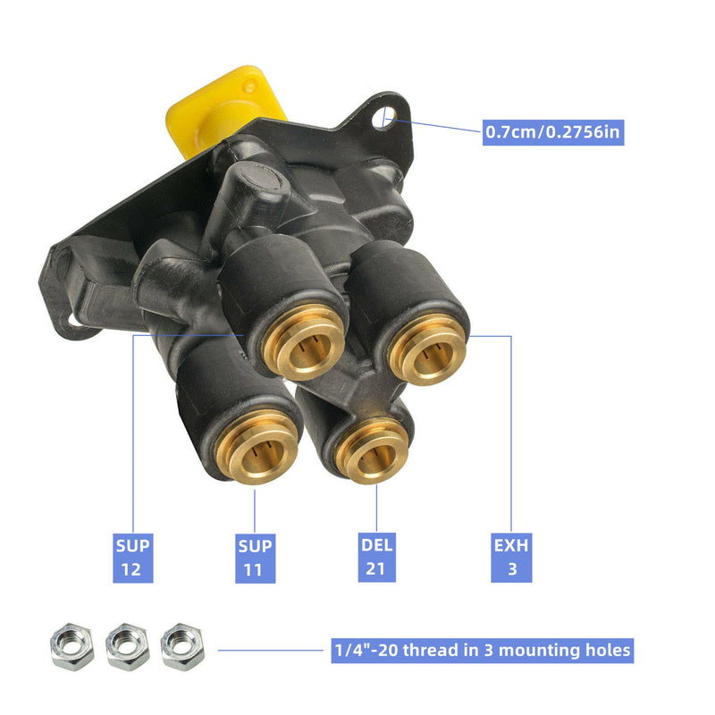 Dash Control Brake Valve Parking Brake Valve Replacement for Bendix 800733 IHC 2032342C91 Pp-Dc Type Dash Control Valve