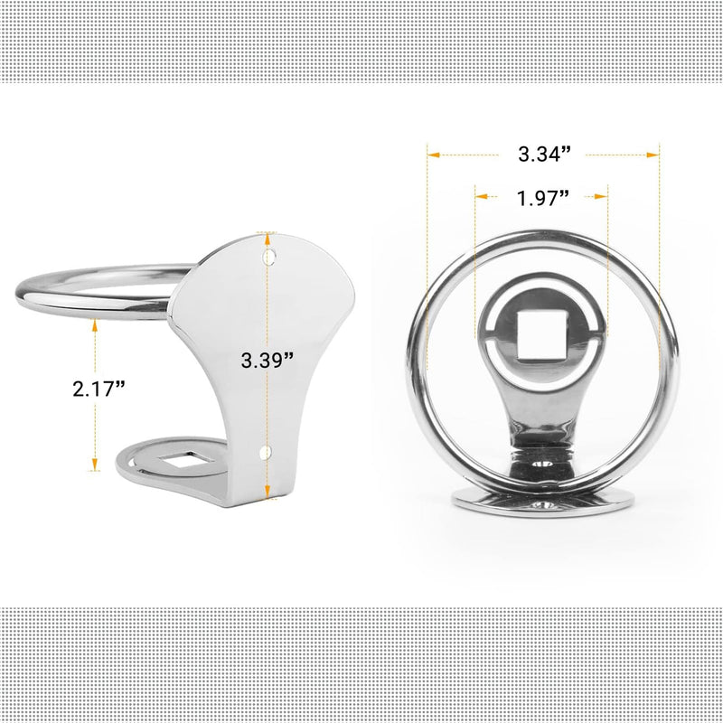 AMYSPORTS Ring Stainless Drink Holder Marine Yacht Steel Cup Holders Boat Universal Hardware Drink Holder Deck