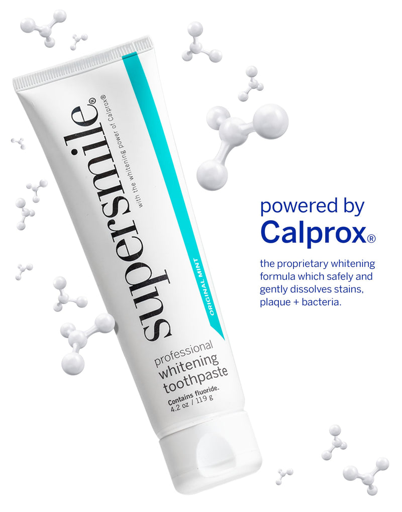 Supersmile Professional Whitening Toothpaste, 4.2 oz, Original Mint Toothpaste with Calprox® and Fluoride, Whitens 3 Shades After 1 Day, Tooth Stain Remover, Enamel Safe for Veneers & Bonding 4.2 Ounce (Pack of 1)