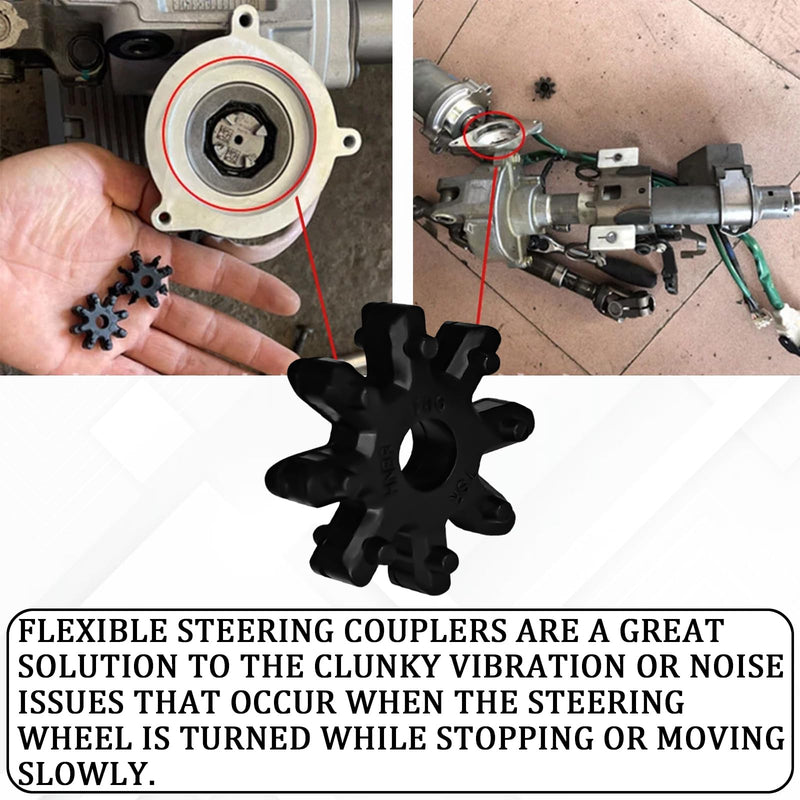 2PCS Steering for Hyundai Kia, Steering Column Coupling Couple Accessories 56315-2K000FFF Steering Gear Bushing for Hyundai Sonata Elantra Santa Fe Azera Veloster for Kia Soul Optima Forte Black