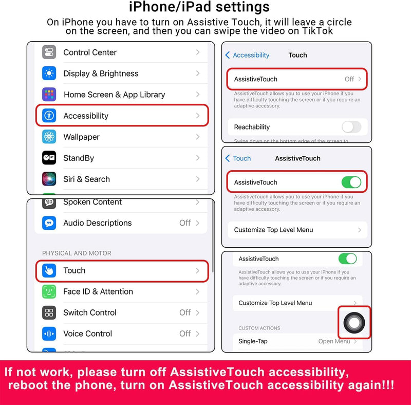 Scrolling Ring Remote for TikTok & Phone Camera, Compatible with iPhone | Hands-free TikTok YouTube Shorts Video Scrolling, Kindle App Page Turner, for iPad Android Tablets for Bed Reading Travel