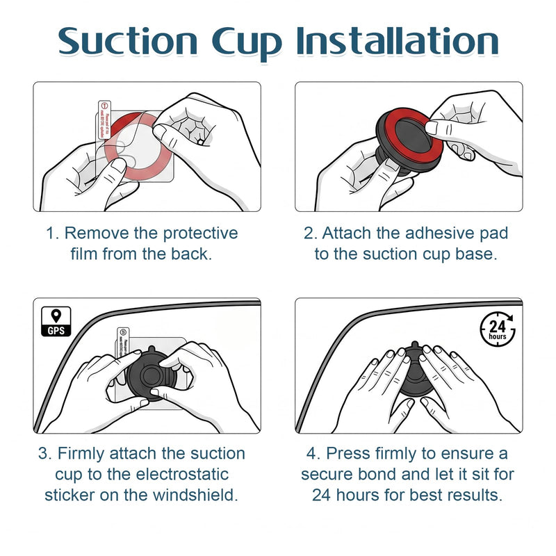 Round Double Sided Adhesive Pads and Electrostatic Stickers for Dash Cam Mount, Car Windshield