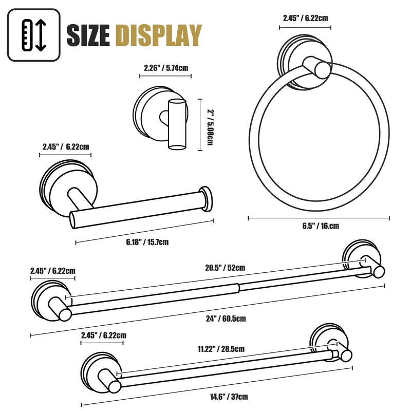 BKV Suction Cup Towel Ring,Hand Towel Holder for Bathroom,Stainless Steel Heavy Duty Round Towel Hanger for Bath,Kitchen-Matte Black