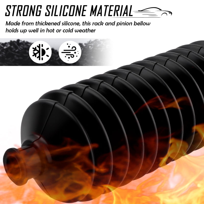 2PCS Inner Tie Rod Boot Kit with Zip Ties & Clamps,Thickened Silicone Rack and Pinion Boot for Steering Components,Durable Anti-Dust Steering Rack Boots Car Accessories