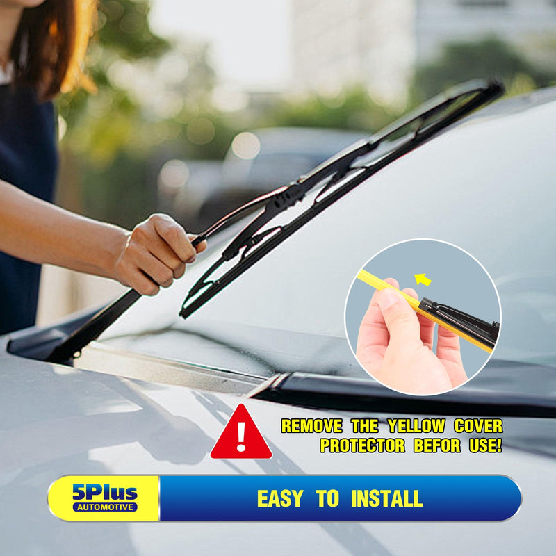 5 PLUS® 22" Wiper Blades 2 Pack Replacement for Ford F150 F250 F350 F450 F550 2023 2022 2021 2020 2019 2018 2017 2016 2015 2014 2013-2009-OEM Quality Premium All-Season Windshield Wiper Blades 22"+22"(Conventional) HOOK(2PCS)