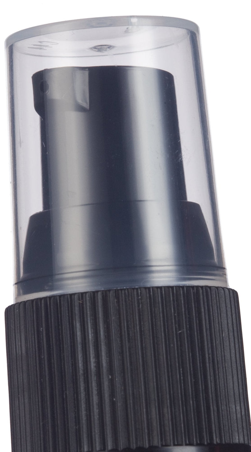 JUVITUS 2 oz Amber Boston Round Plastic Bottles (BPA Free) with Black Treatment Pump (24 Pack)