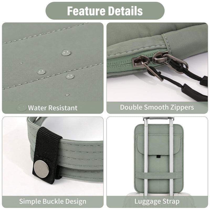 FGZ Laptop Shoulder Bag for Women,Sage Green | Waterproof, Business Large Computer Handbag Purse Briefcase, Office Gifts for Women Sage Green