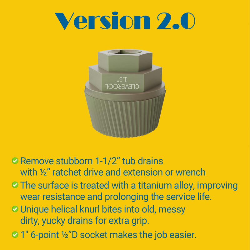 1.5'' Tub Drain Extractor, 8PCS Pipe Nipple Extractor Set with 1-inch Socket, Remove the Old, Broken, Stubborn, Rusted Drain Tub Bathtub Remover, Strong Grab Plumbing Tools with Storage Case 8-piece