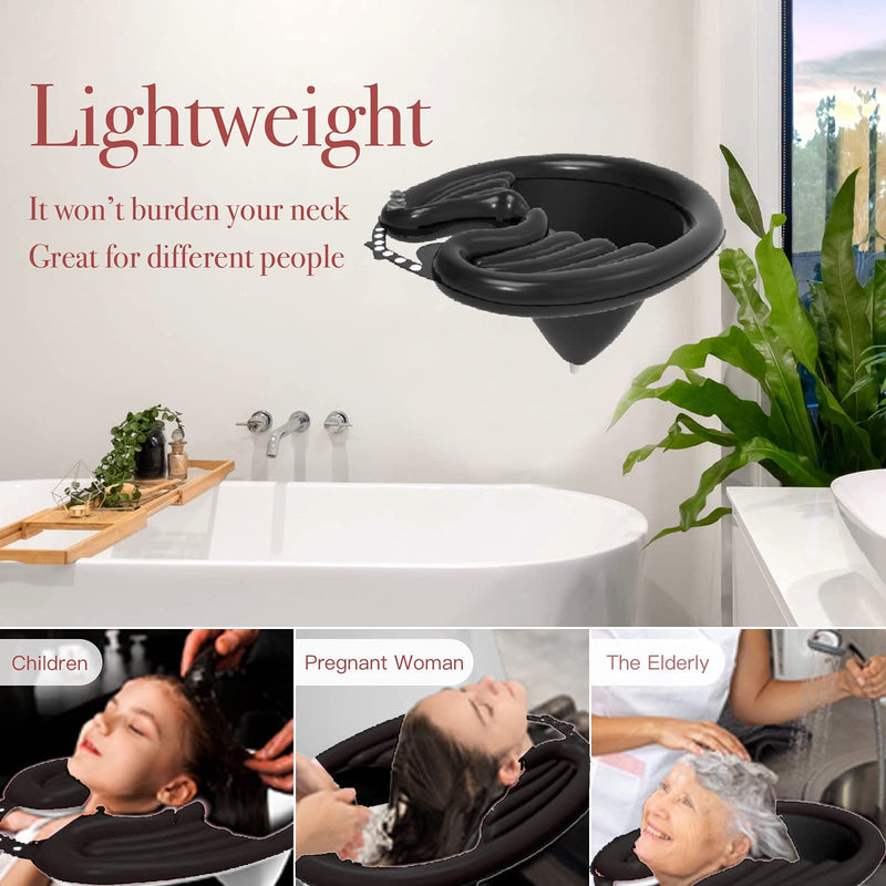 Inflatable Rinse Hair Wash Basin Fold Adjustable with Drainage,Hair Washing Sink,Portable Hair Shampoo Basin,for Bedridden, Children, Pregnant Women, and Patients at Home (Style4) Style4