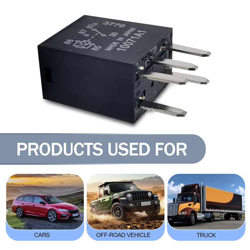 2 PCS Automotive Fuel Pump Relay, 12V Direct Plug Power Relay, 0.98" x 0.86" Five-Pin Multipurpose Relay, Universal for Most Cars (Black)