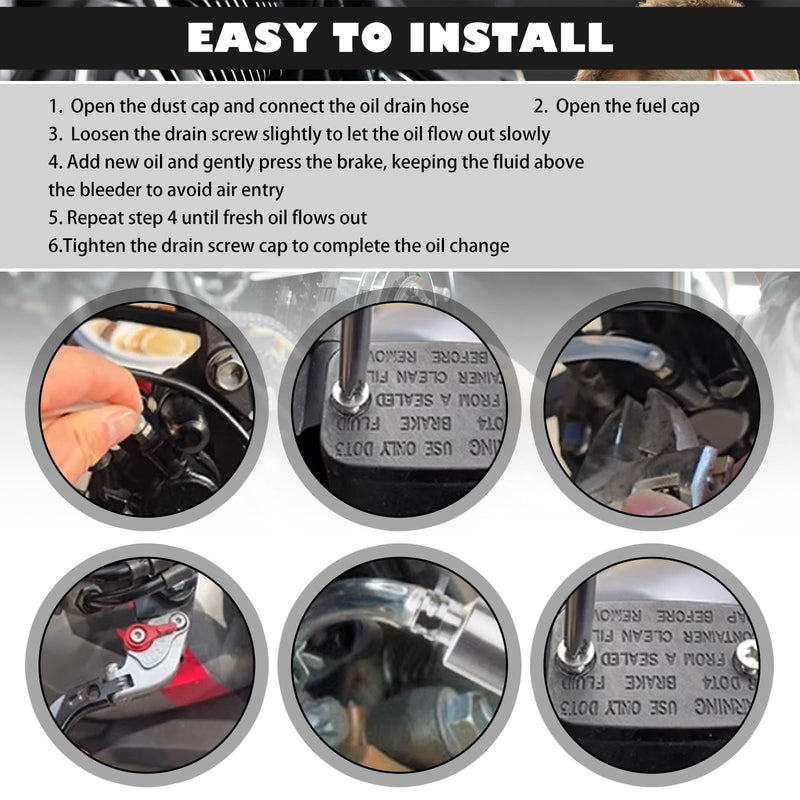 Car Brake Bleeder Hose Kit,Practical Brake Bleed Hose Kit with One Way Check Valve & Clamp for Bleeding Repair,Professional Car Accessories Cars & Motorcycle Brakes Bleeder Kits