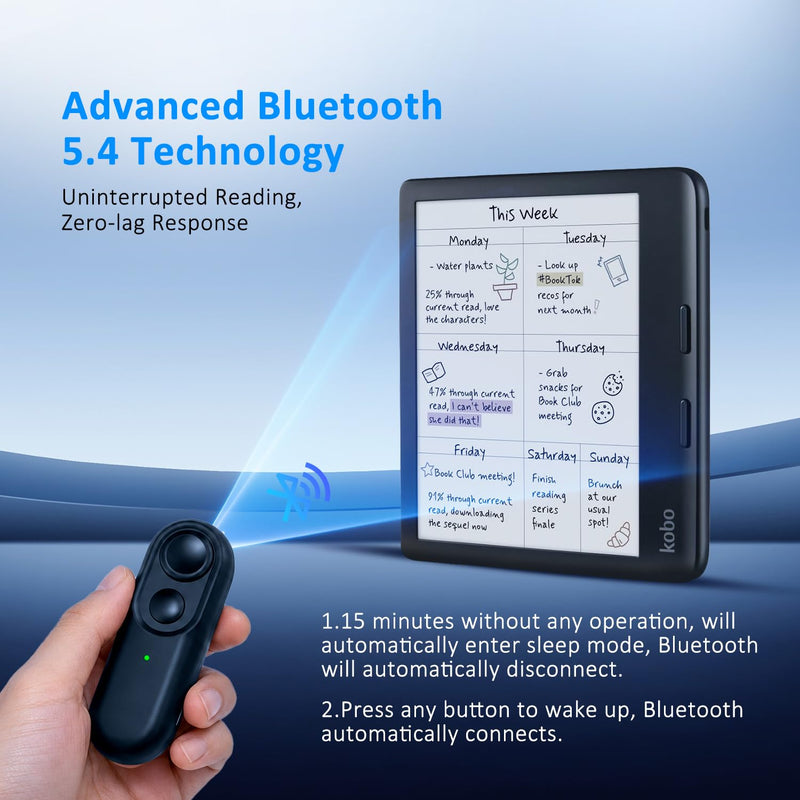 Remote Page Turner for Kobo eReaders, Zero-Latency, Bluetooth Connection | Remote Page Turner for Kobo E-Readers/BOOX E-Readers