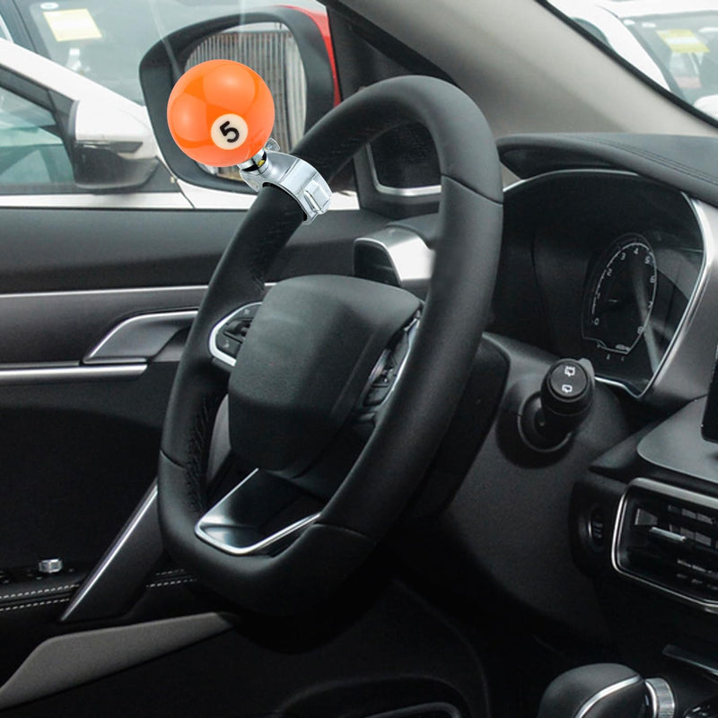 Arenbel 5 Billiard Steering Wheel Booster Car Turning Spinner Assist Grip Knob Handle Fit Most Vehicles Trucks Boats, Orange