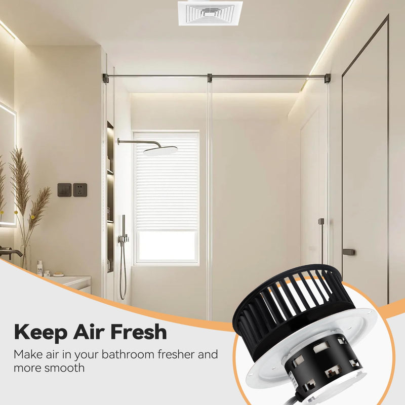 Compatible with Nutone QT-110N-B, QT-80-N-B, QT-90N-B,QT-9093, QT-100L, QT110N，QT80,Bathroom Fan Motor,110CFM,3.0Sones Bathroom Fan Motor & Blower Wheel,Replace for Motor Number S0695B000, S0696B000