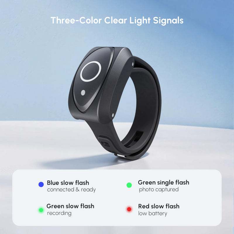 Wireless Remote for DJI Controller Ring Shutter Action 5pro/6/4 Accessories | Finger Mini Camera Bluetooth Snapshot Wake-Up Control Waterproof Magnetic Charging for Fingertip Bike Handlebars Fishing Rods