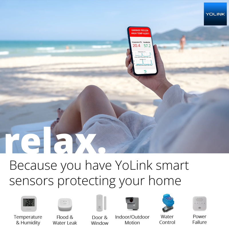 YoLink LoRa Smart Door & Window Sensor: Up to 1/4 Mile Open-Air Range, Door Left-Open Reminders, up to 5 Year Battery Life, Alexa, IFTTT, Home Assistant, Home Security, Hub Required 1-Pack without Hub