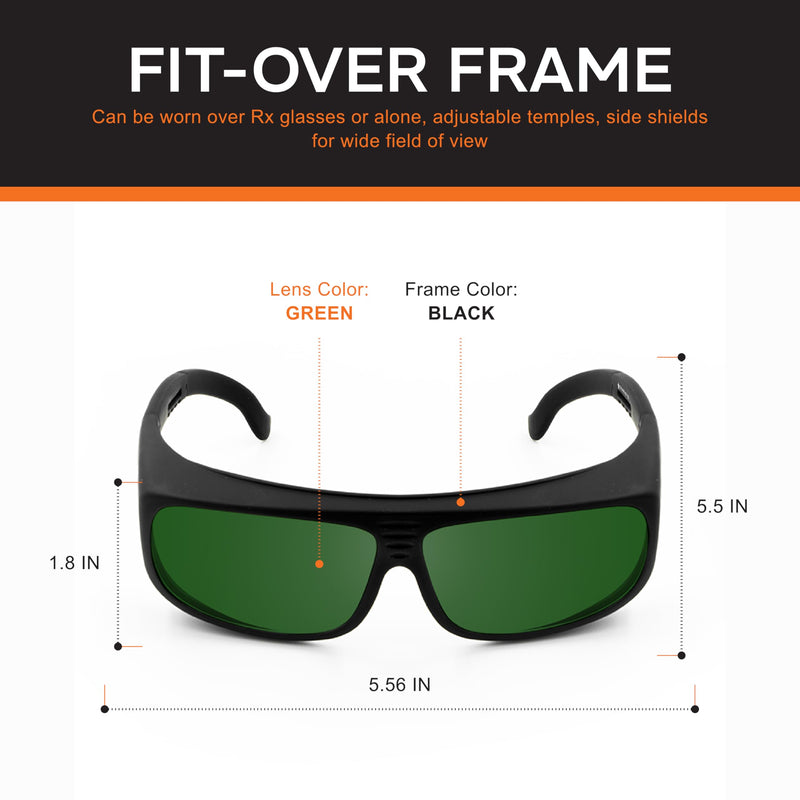 NoIR IPL Safety Glasses, Fitover Protective Eyewear for Women and Men, Ideal for Aesthetic, Forensic and Non-coherent Applications, CE-Certified 190–1800nm 3pl_38 (Fitover)